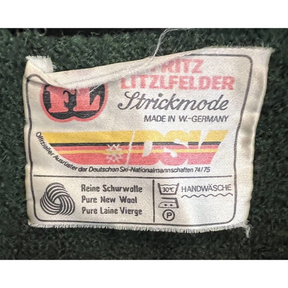 Vintage FRITZ LITZLFELDER Womens Jacket Coat Green Wool Blazer Button Front M ? - Picture 3 of 4